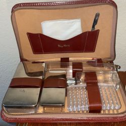 Vintage Leather Travel Toiletries Bag 
