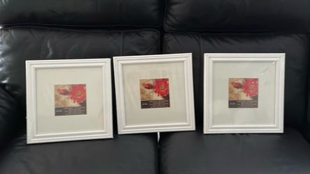 Set of 3 White Square Picture Frames