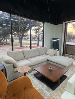 ✨ Cloud Sectional Couches for Living Room, Convertible L-Shape Couch with Ottoman, 3 Seater Modular