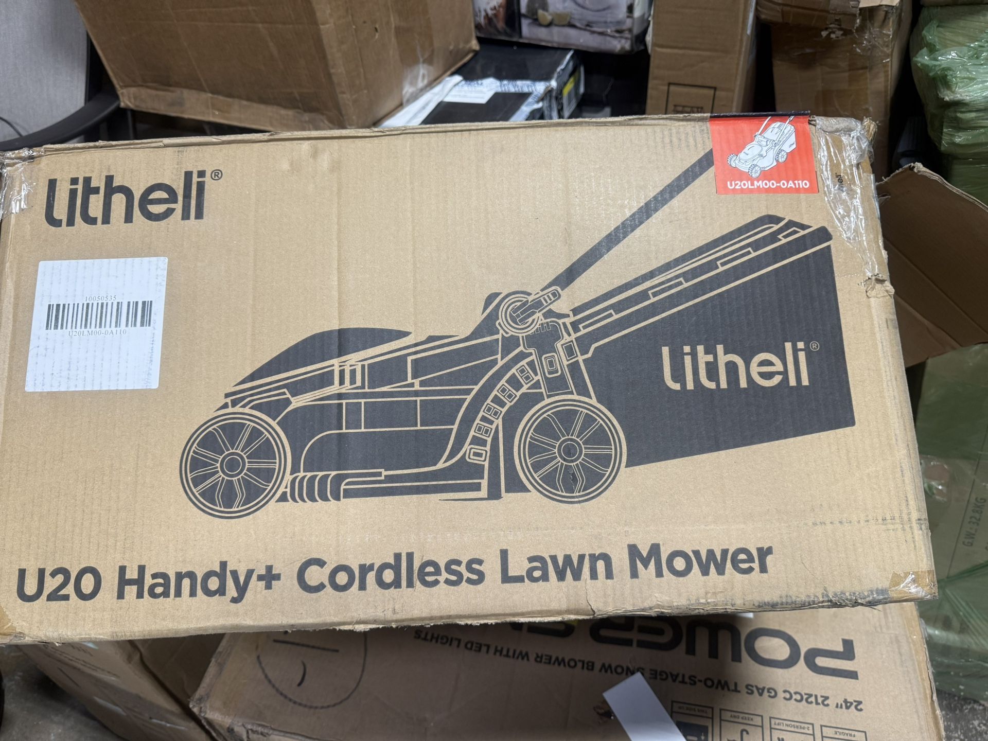 Litheli Cordless Lawn Mower, U20 Series 20V Electric Lawn Mowers, 13 Inch, Adjustment Heights, Light Weight, With 4.0Ah Portable Battery, for Garden/Y