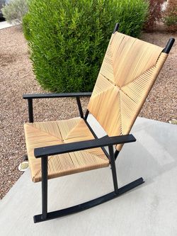 Modern Rocking Chair with Woven Seat