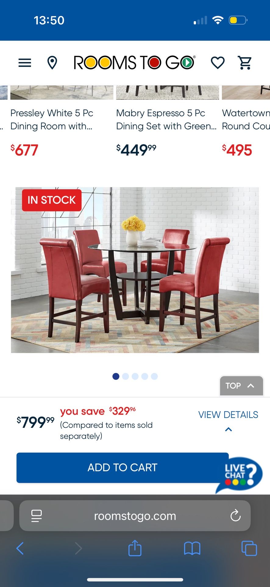 5 Pieces Red Kitchen Set (Used)