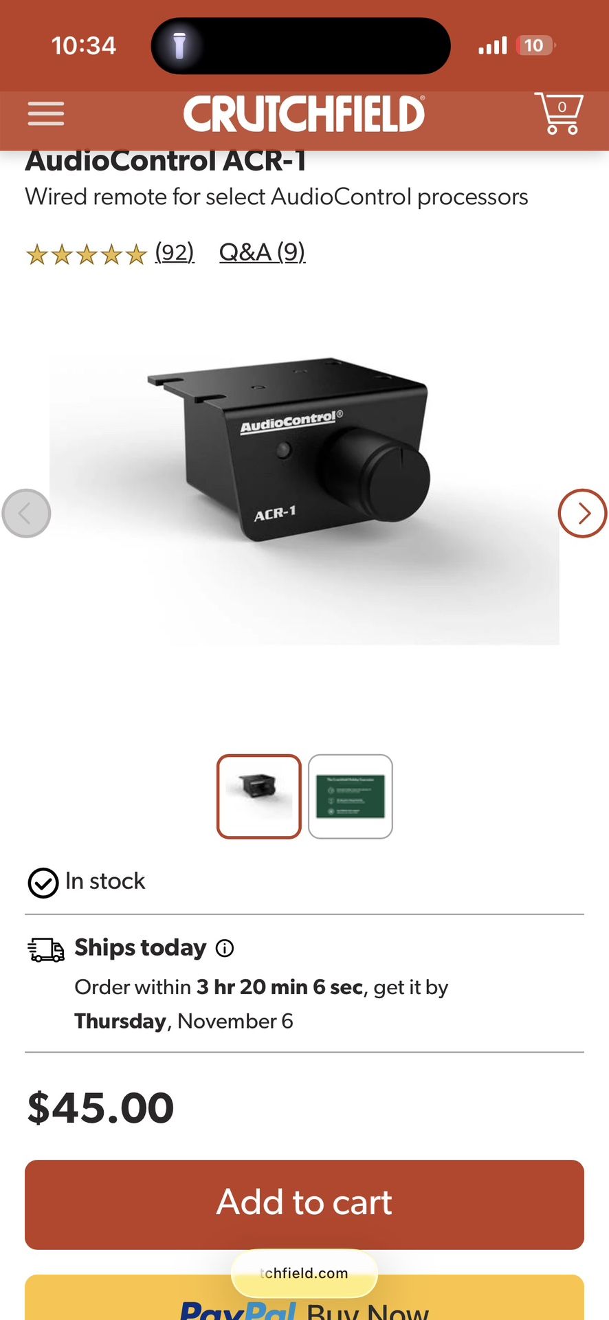 Audio Control Bass Knob 