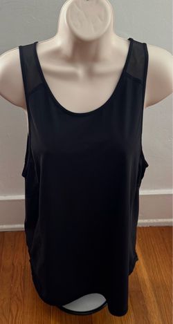 Lululemon black scoop neck relaxed fit mesh back tank top, size M