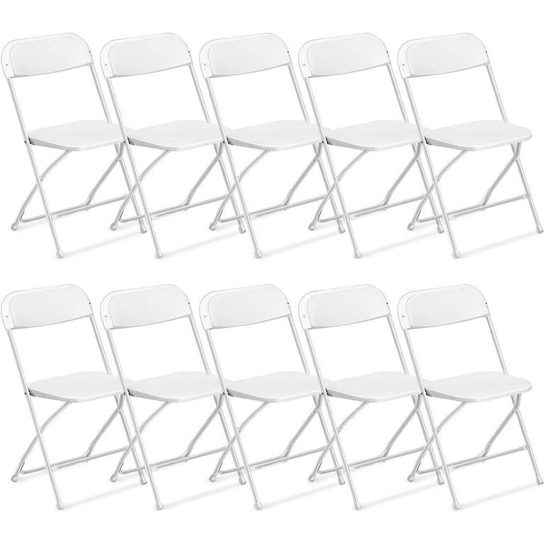10 Pack Commercial Plastic Folding Chairs Stackable 