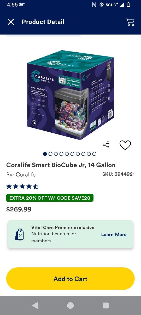 Coralife smart biocube Jr 14 Gallon