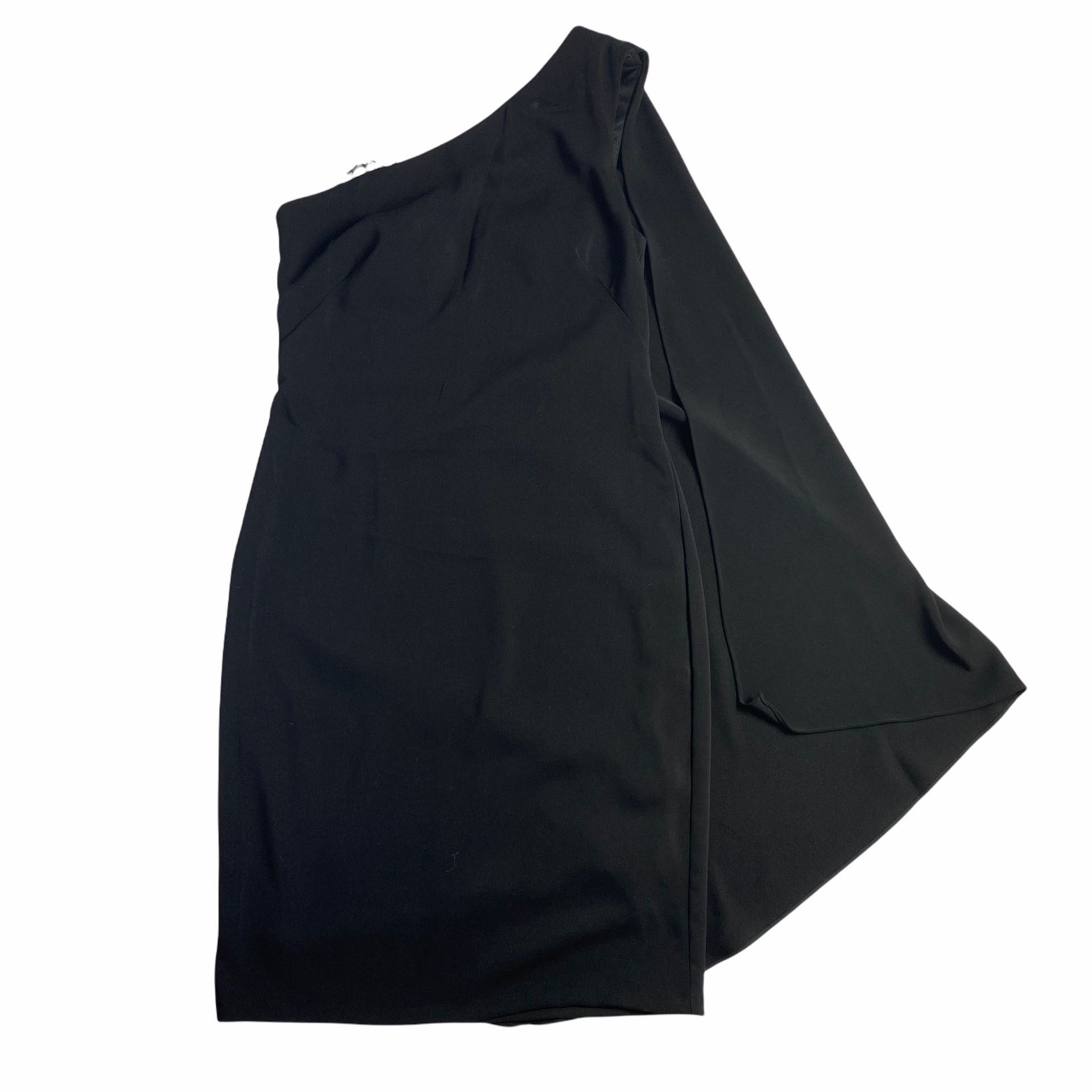 Carmen Marc Valvo Infusion One Shoulder Cascade Ruffle Sheath