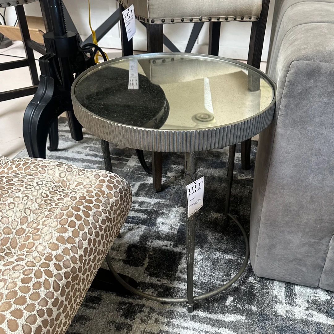 HOOKER MIRRORED ROUND END TABLE