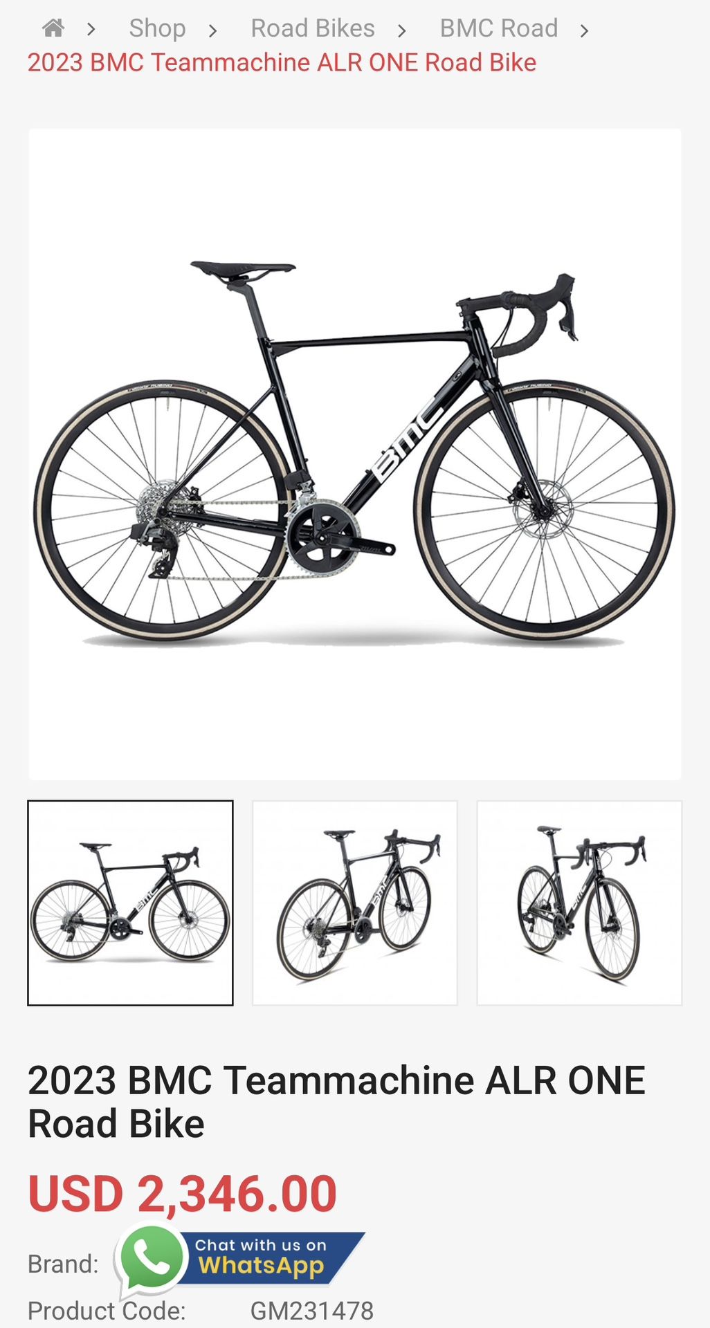 Road Bike Alr One 2023 BMC Teammachine ALR ONE Sram Rival ETap