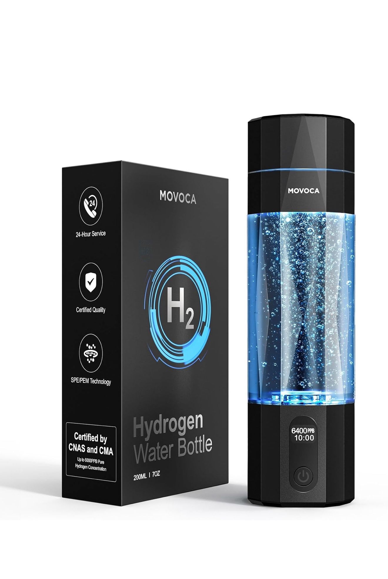 Upgrade Hydrogen Water Bottle, Up to 6400PPB Hydrogen Water Generator