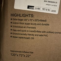 New Large inflatable pool with bonus smaller pool