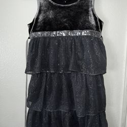 Zunie Gray Velvet Sequin Size 10 Kids Dress  