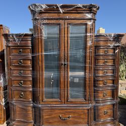 Solid Wood Armoire / Wardrobe Cabinet with Drawers – Heavy & High Quality