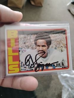 O.J Simpson Signed Bills Football card
