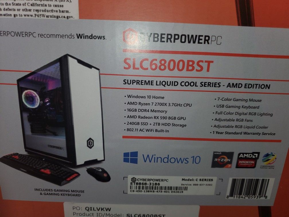 Cyberpower pc gaming model SLC6800BST for Sale in Richmond, VA