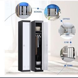 Metal Storage Loker Black With White Door