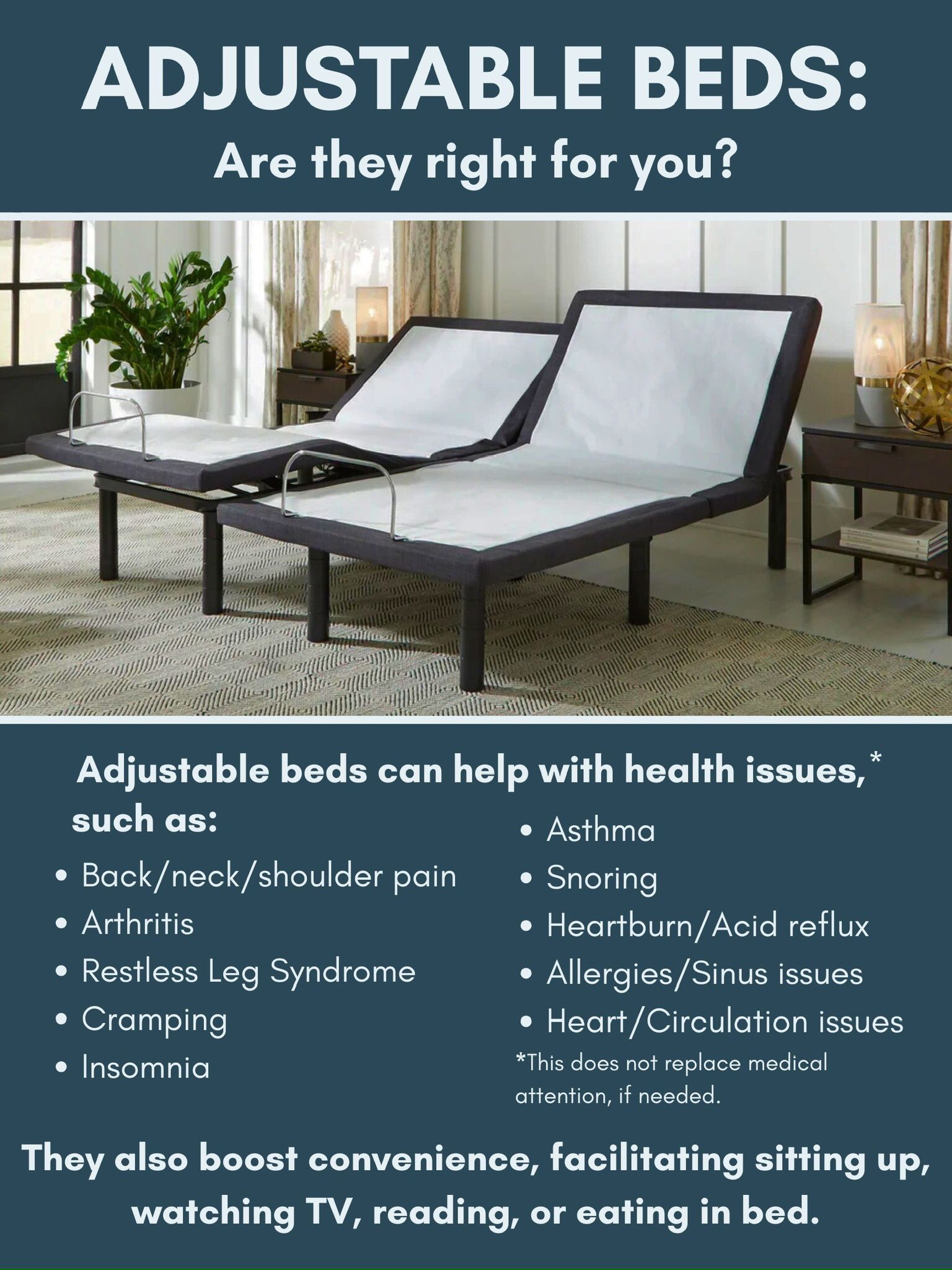 New In Boxes Adjustable Bed Bases- Free Delivery To The Lower 48 States!