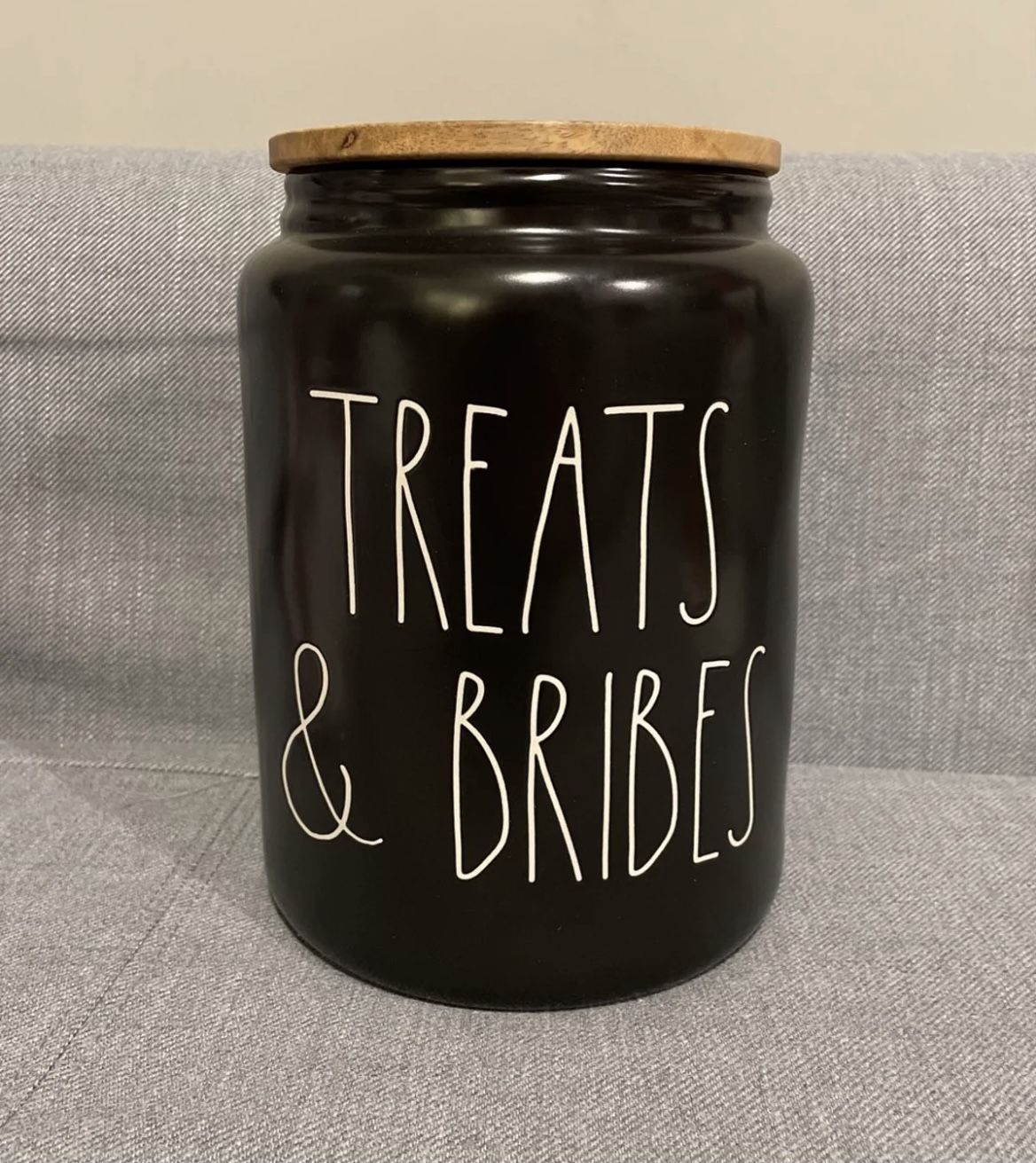 Rae Dunn TREATS & BRIBES Dog Treat Canister