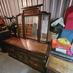 Vintage Hardwood Bedroom Set
