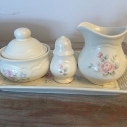 Pfaltzcraft Set- Platter, Creamer, Sugar Bowl, Salt Shaker