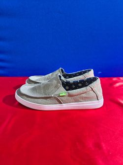 Sanuk Mens Casual Grey Slip On Shoes (Size 8.5)