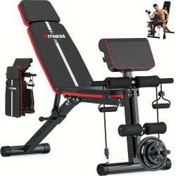 BRAND NEW ADJUSTABLE WEIGHT BENCH,FOLDABLE MULTI FUNCTIONAL TRAINING EQUIPMENT FOR FULL BODY WORKOUT 770 LBS WEIGHT CAPACITY