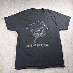 Vintage Style Black Sabbath 1999 Reunion Tour T-Shirt Men’s L Black Faded #6A
