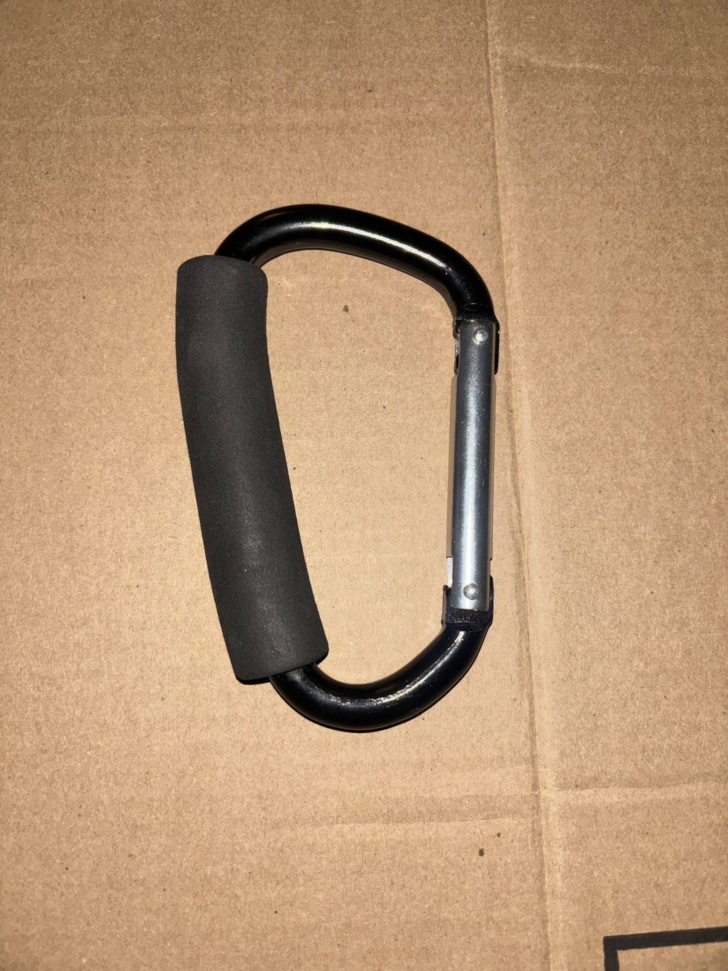 Large Black carabiner with grip handle