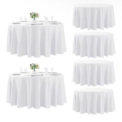 Fokitut 6 Pack Round Tablecloth, 120 Inch,