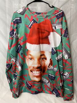 Will Smith Christmas ugly sweater graphic long sleeve shirt