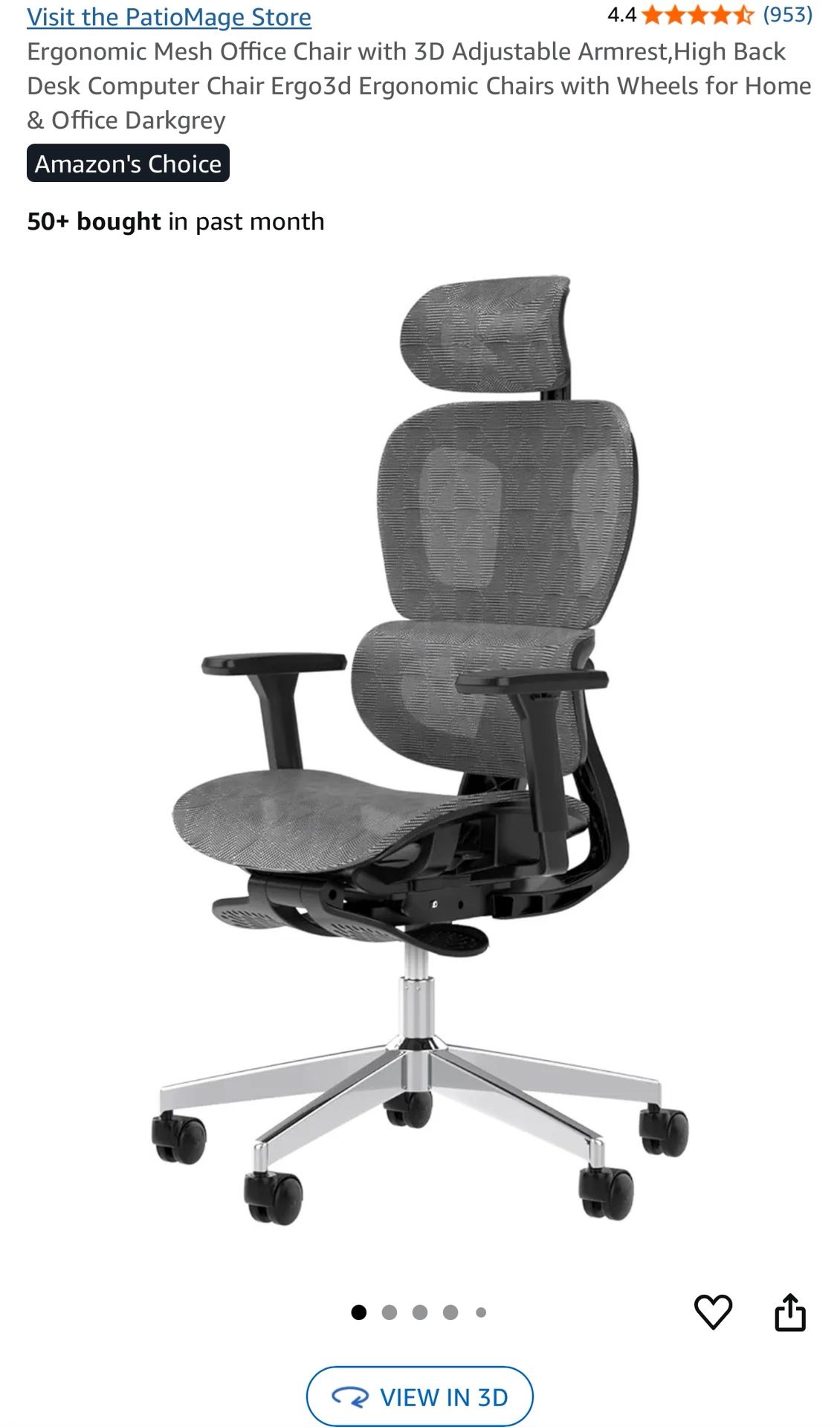 Ergonomic Mesh Office Chair with 3D Adjustable Armrest - Brand New $ 100