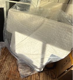 2-Person Cloud Sleeper Chaise Lounge Thick Plush Upholstered Sofa Only mattress available