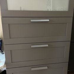 Ikea Dresser with Frosted Glasses