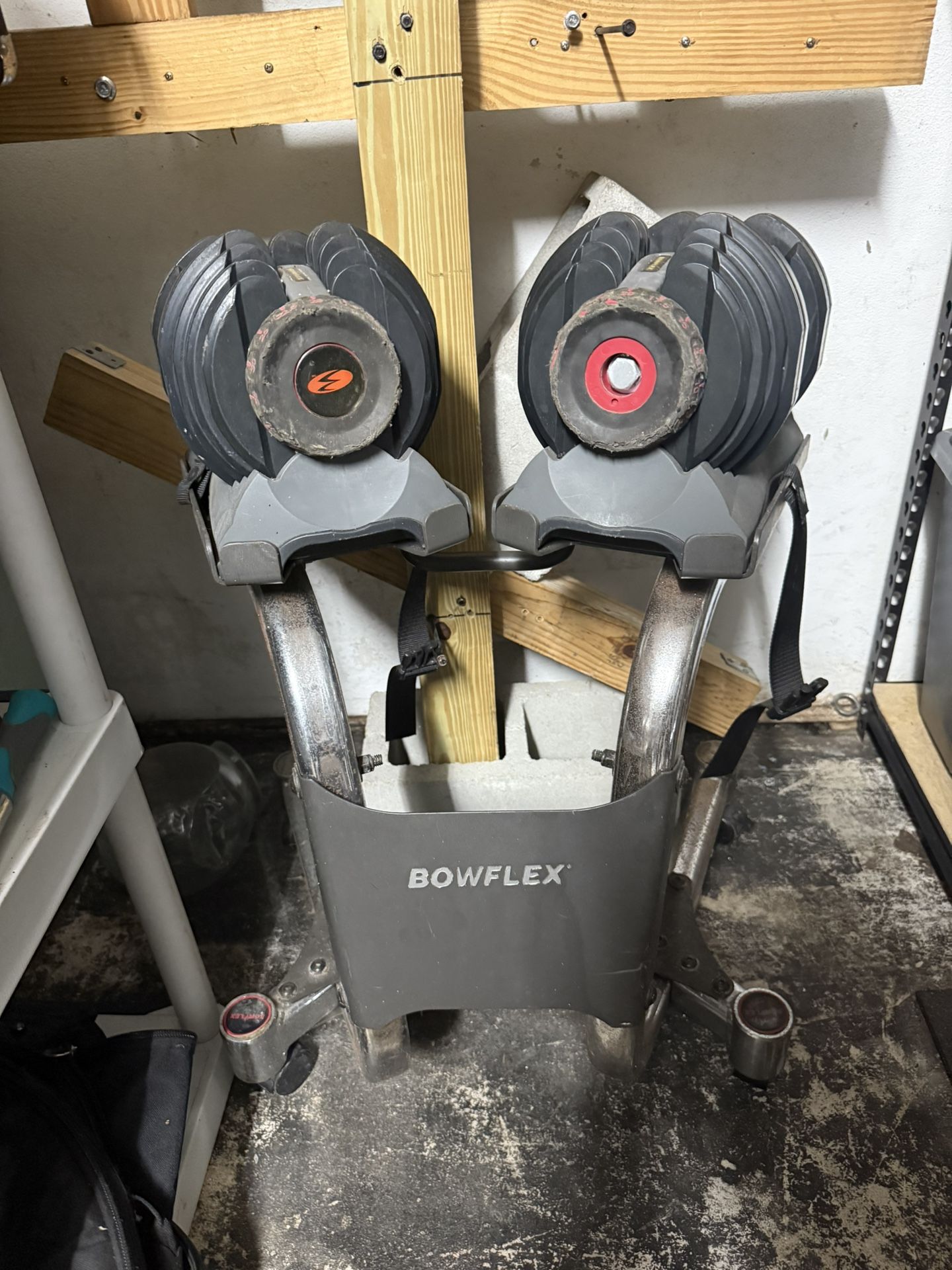Boflex adjustable dumbbells with stand