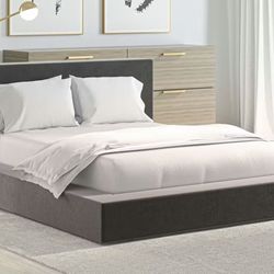 Crete, Queen, Graphite Vintage Velvet, New, Perfect Condition