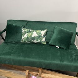 Green Velvet Sofa 