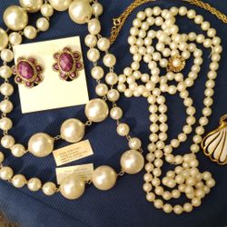 Vintage Necklaces 3 And Good Quality Earrings