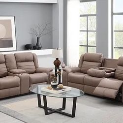 $1049 RECLINING SOFA AND LOVESEAT SET BRAND NEW