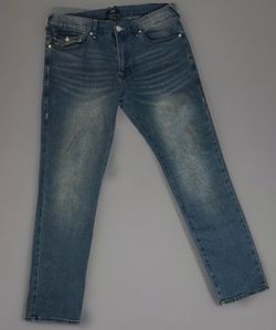True Religion Geno Relaxed Slim Men’s Jeans Size 36 Blue Denim Flap