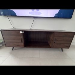 Joss & Main walnut media cabinet 65”- Paid $650