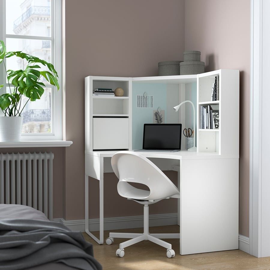 IKEA MICKE White Corner Workstation Desk – Excellent Condition