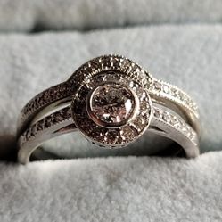 Engagement Ring and Wedding Band Set