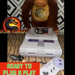 Super Nintendo With Mortal KOMBAT 3 READY TO PLUG N PLAY