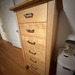 Light Wood 6 Drawer Tall Dresser