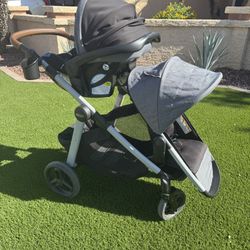 Graco Modes Nest2Grow Travel System, Ren with Expandable Double Stroller + car seat and base