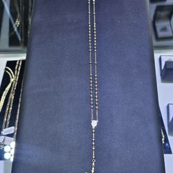 14kt Tri-Color Ball Rosary Necklace. (C-3) 20", 3mm. ASK FOR RYAN. #(contact info removed)02