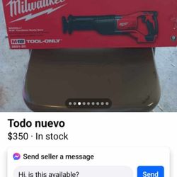 Brand New Milwaukee Sawzaw Comes With Charger And Battery