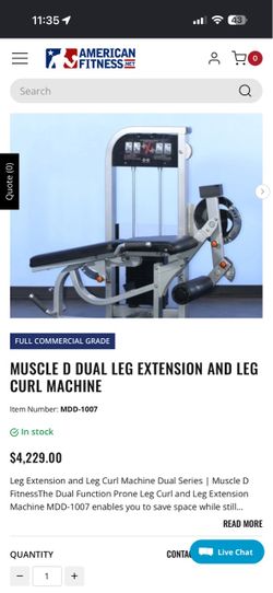 Leg extension / hamstring curl combo and abductor machine