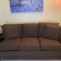 Raymour & Flanigan Microfiber Queensize Sleeper Sofa