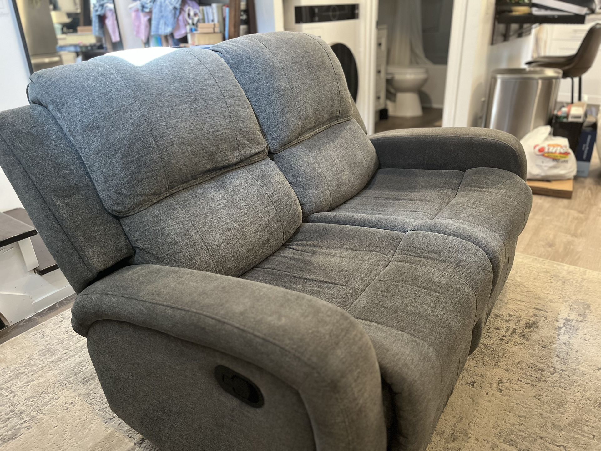 Grey 56" Manual Reclining Loveseat